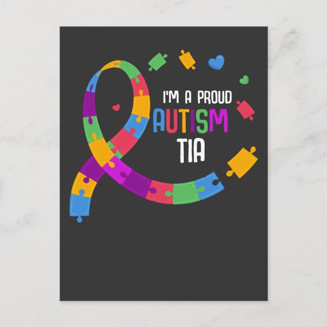 Autism Awareness Proud Tia Autistic Hippo Lover Postcard (Front)