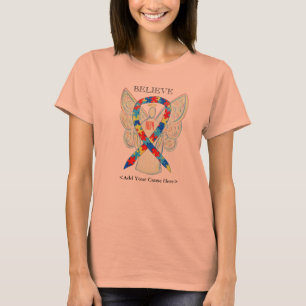 Autism Awareness Puzzle ASD Ribbon Angel Shirt