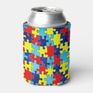 Autism Awareness-Puzzle by Shirley Taylor Can Cooler