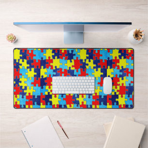 Autism Awareness-Puzzle by Shirley Taylor Desk Mat