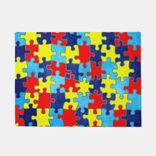 Autism Awareness-Puzzle by Shirley Taylor Doormat