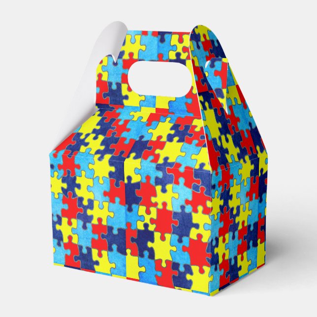 Autism Awareness-Puzzle by Shirley Taylor Favour Box (Front Side)