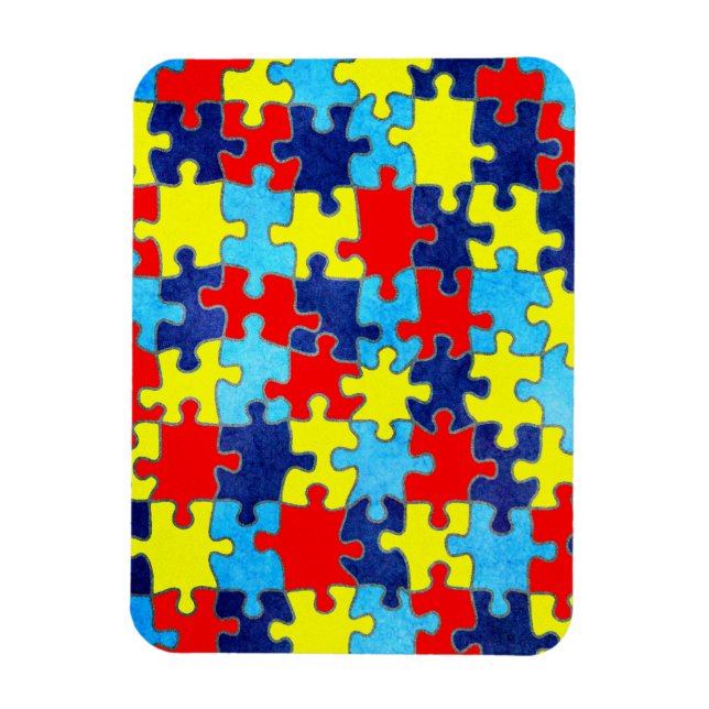 Autism Awareness-Puzzle by Shirley Taylor Magnet (Vertical)