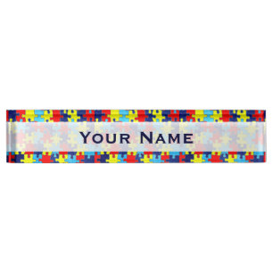 Autism Awareness-Puzzle by Shirley Taylor Nameplate