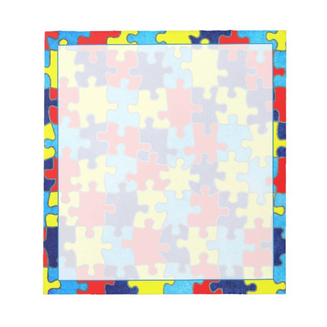 Autism Awareness-Puzzle by Shirley Taylor Notepad (Front)