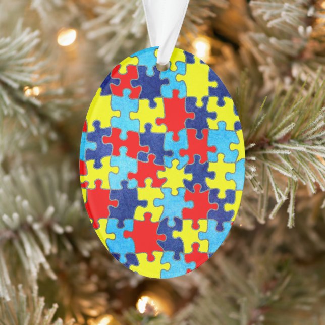 Autism Awareness-Puzzle by Shirley Taylor Ornament (Tree)