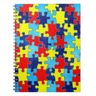 Autism Awareness-Puzzle by Shirley Taylor Spiral Notebook