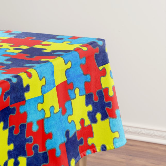 Autism Awareness-Puzzle by Shirley Taylor Tablecloth (In Situ)