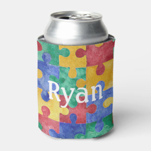 Autism awareness puzzle can cooler