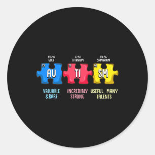 Autism Awareness Puzzle Chemical Element Classic Round Sticker