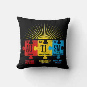 Autism Awareness Puzzle Chemical Element  Cushion