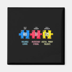 Autism Awareness Puzzle Chemical Element  Magnet