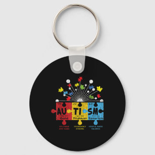 Autism Awareness Puzzle Chemical Elements Periodic Key Ring