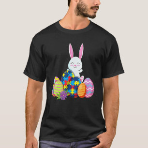 Autism Awareness Puzzle Easter Bunny Eggs T-Shirt