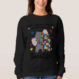 Autism Awareness Puzzle Elephant Mum Son Daughter Sweatshirt