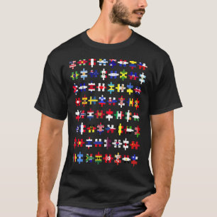 Autism Awareness Puzzle Flags Of The Countries Of  T-Shirt