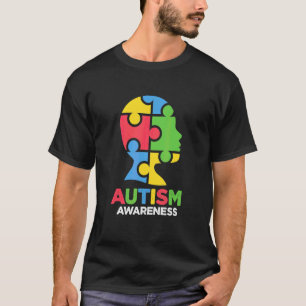 Autism Awareness Puzzle Head Autistic Support Fami T-Shirt