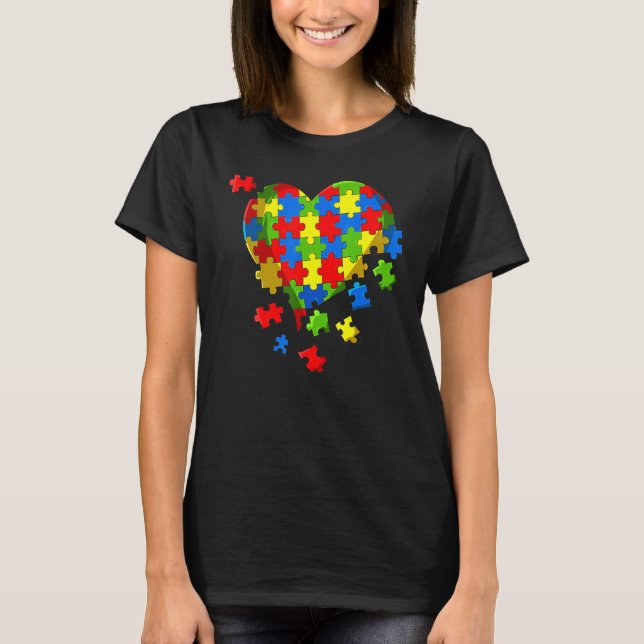 Autism Awareness Puzzle Heart Be Kind Accept Kids T-Shirt (Front)