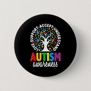 Autism Awareness Puzzle Heart Suprt Men Women  6 Cm Round Badge
