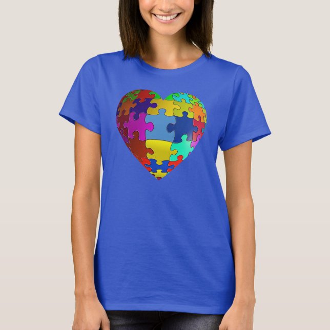 Autism Awareness Puzzle Heart T-shirt (Front)