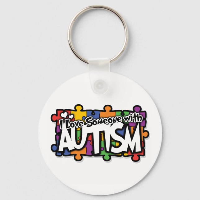 Autism Awareness Puzzle Key Ring (Front)