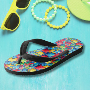 Autism Awareness Puzzle Kid's Jandals