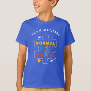Autism Awareness Puzzle Normal is Boring Custom T-Shirt