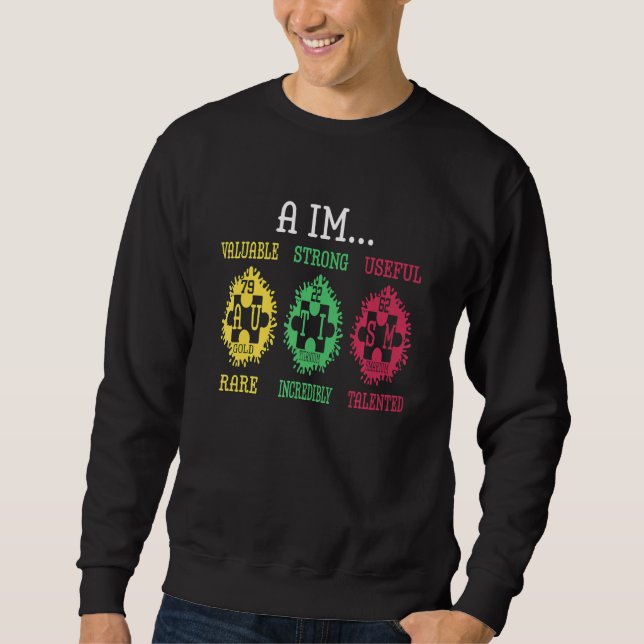 Autism Awareness Puzzle Periodic Table Elements Au Sweatshirt (Front)