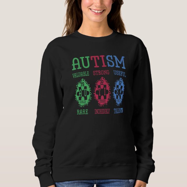 Autism Awareness Puzzle Periodic Table Elements Sc Sweatshirt (Front)