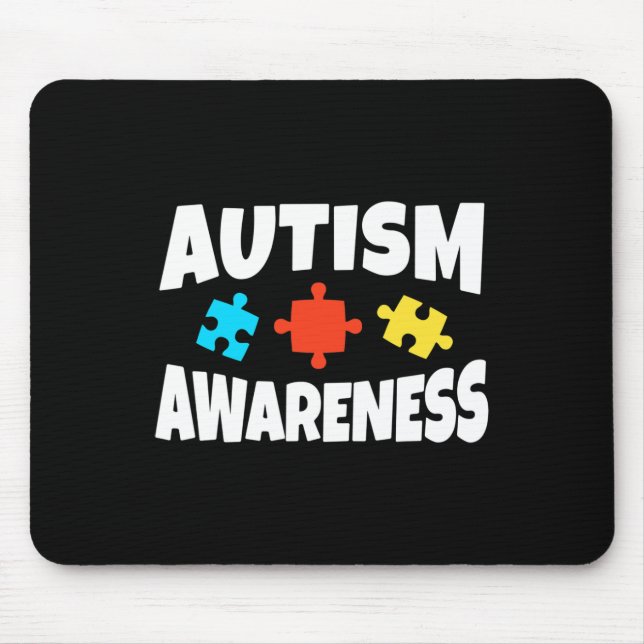 Autism Awareness Puzzle Piece Autistic Support  Mouse Pad (Front)