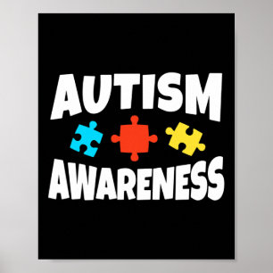 Autism Awareness Puzzle Piece Autistic Support Poster