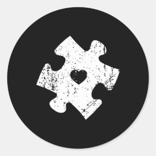 Autism Awareness Puzzle Piece Pocket Shirt Autisti Classic Round Sticker