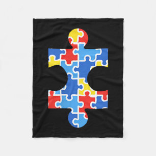 Autism Awareness Puzzle Piece Pocket Shirt Autisti Fleece Blanket
