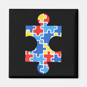 Autism Awareness Puzzle Piece Pocket Shirt Autisti Magnet