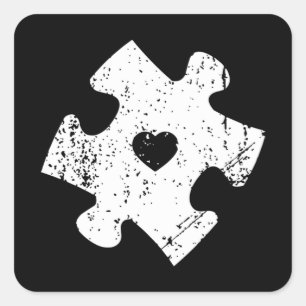 Autism Awareness Puzzle Piece Pocket Shirt Autisti Square Sticker