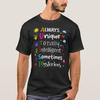 Autism Awareness Puzzle Piece Rainbow Always Uniqu T-Shirt