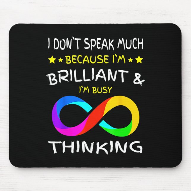 Autism Awareness Puzzle Piece Rainbow Infinity Aut Mouse Pad (Front)