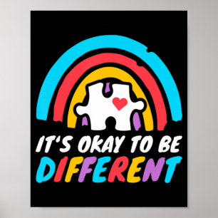 Autism Awareness Puzzle Piece Rainbow T-Shirt214  Poster