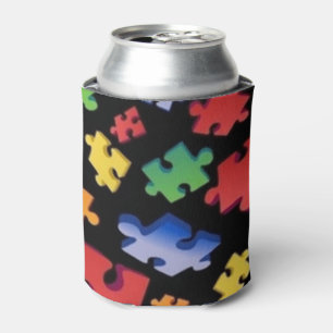 Autism Awareness Puzzle Pieces Can Cooler