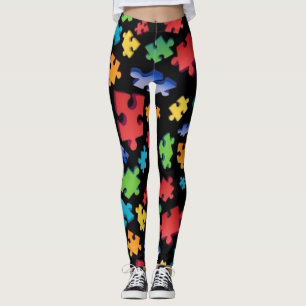 Autism Awareness Puzzle Pieces Leggings