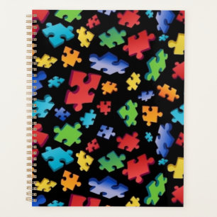 Autism Awareness Puzzle Pieces Planner