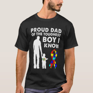 Autism Awareness Puzzle Proud Dad Of The Toughest  T-Shirt