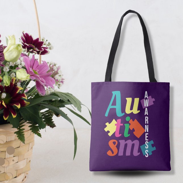Autism Awareness Puzzle - Purple Tote Bag (Creator Uploaded)