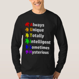 Autism Awareness Puzzle Ribbon Month Autistic Spec T-Shirt
