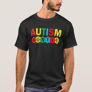 Autism Awareness Puzzle Ribbon Proud Autism Auntie T-Shirt