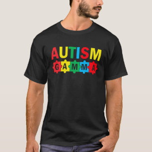 Autism Awareness Puzzle Ribbon Proud Autism Gamma T-Shirt