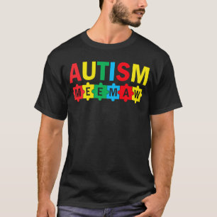 Autism Awareness Puzzle Ribbon Proud Autism Meemaw T-Shirt