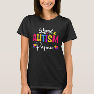 Autism Awareness Puzzle Ribbon  Proud Autism Papaw T-Shirt
