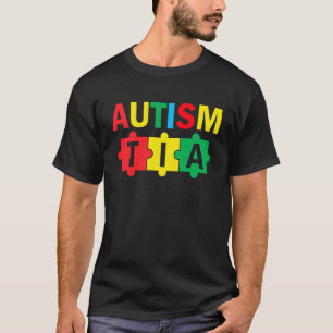 Autism Awareness Puzzle Ribbon Proud Autism Tia T-Shirt