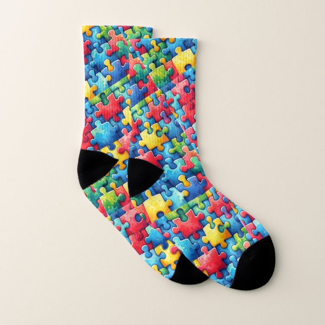 Autism Awareness Puzzle Socks (Pair)